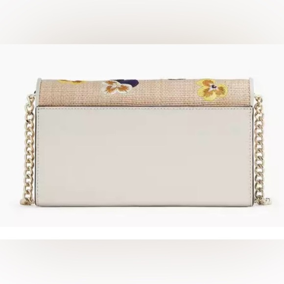 Kate Spade Wild Petal Embroidered Floral Crossbody Chain Wallet EUC - Picture 3 of 13
